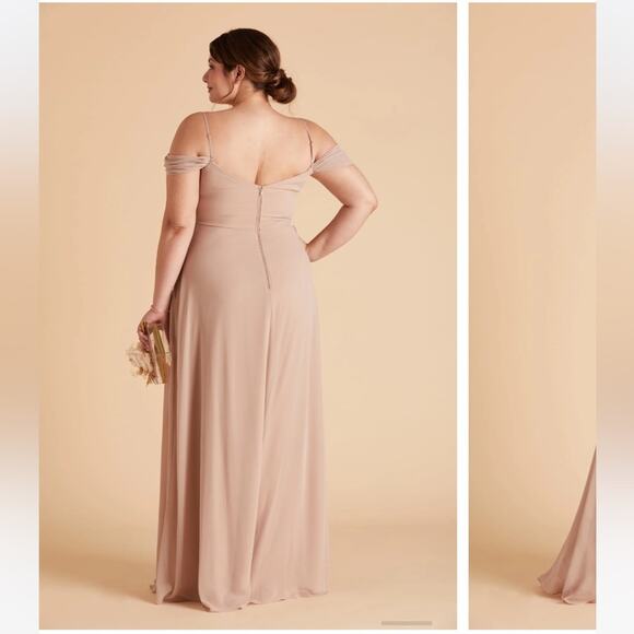 Birdy Grey devin convertible dress in taupe chiffon plus size wedding bridesmaid - Picture 2 of 10